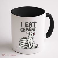 Funny I Eat Cement Meme Cat Coffee Mug thumb 1