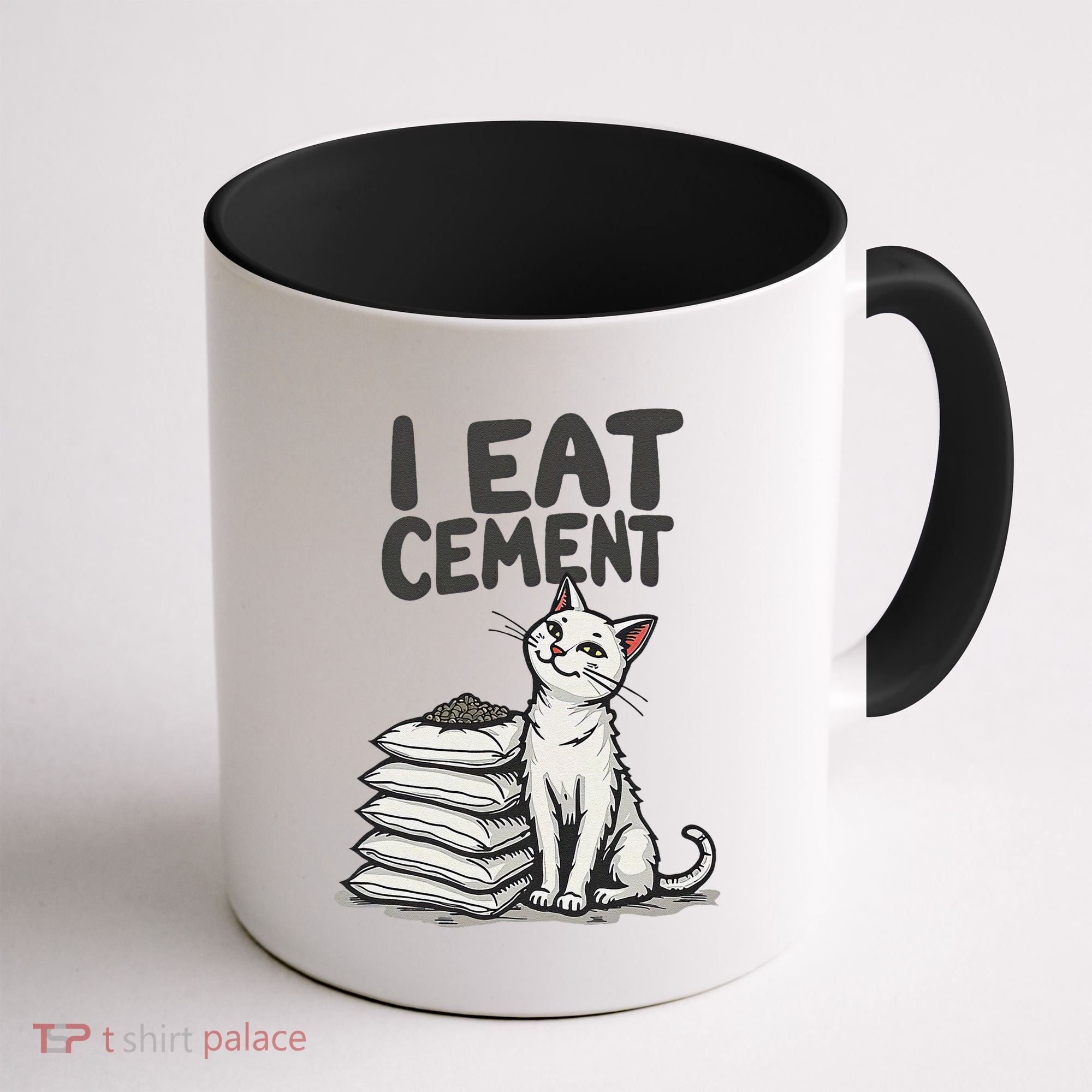 Funny I Eat Cement Meme Cat Coffee Mug