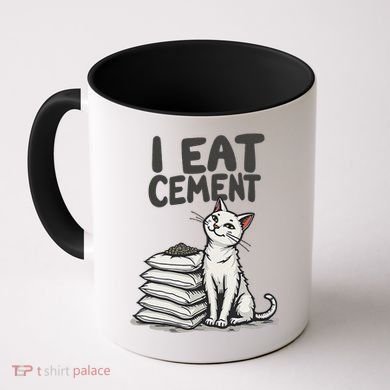 Funny I Eat Cement Meme Cat Coffee Mug