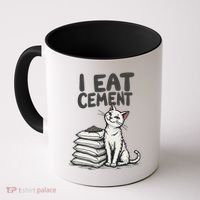 Funny I Eat Cement Meme Cat Coffee Mug thumb 0