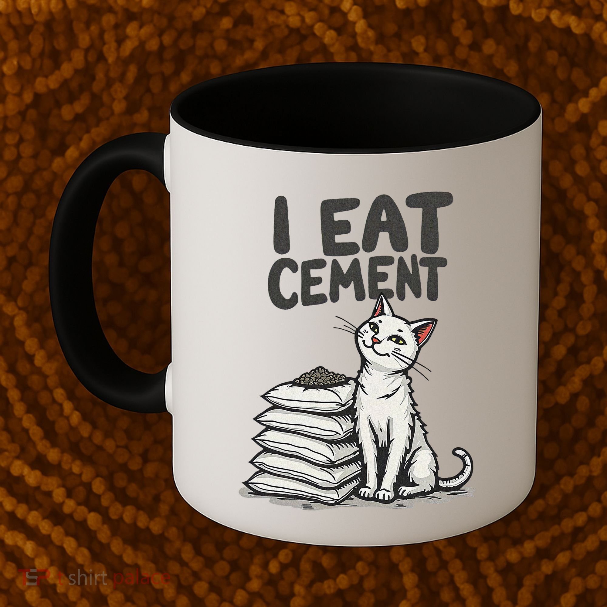 Funny I Eat Cement Meme Cat Coffee Mug