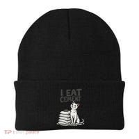 Funny I Eat Cement Meme Cat Beanie thumb 0