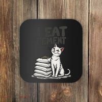 Funny I Eat Cement Meme Cat Coaster thumb 0