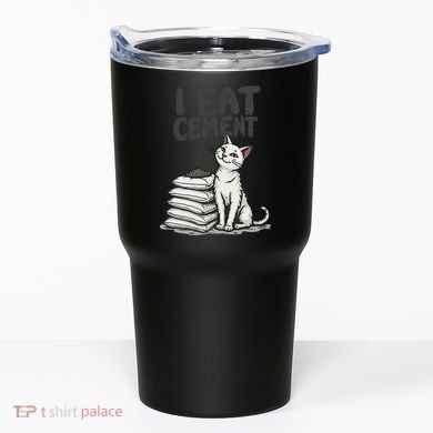 Funny I Eat Cement Meme Cat Tumbler