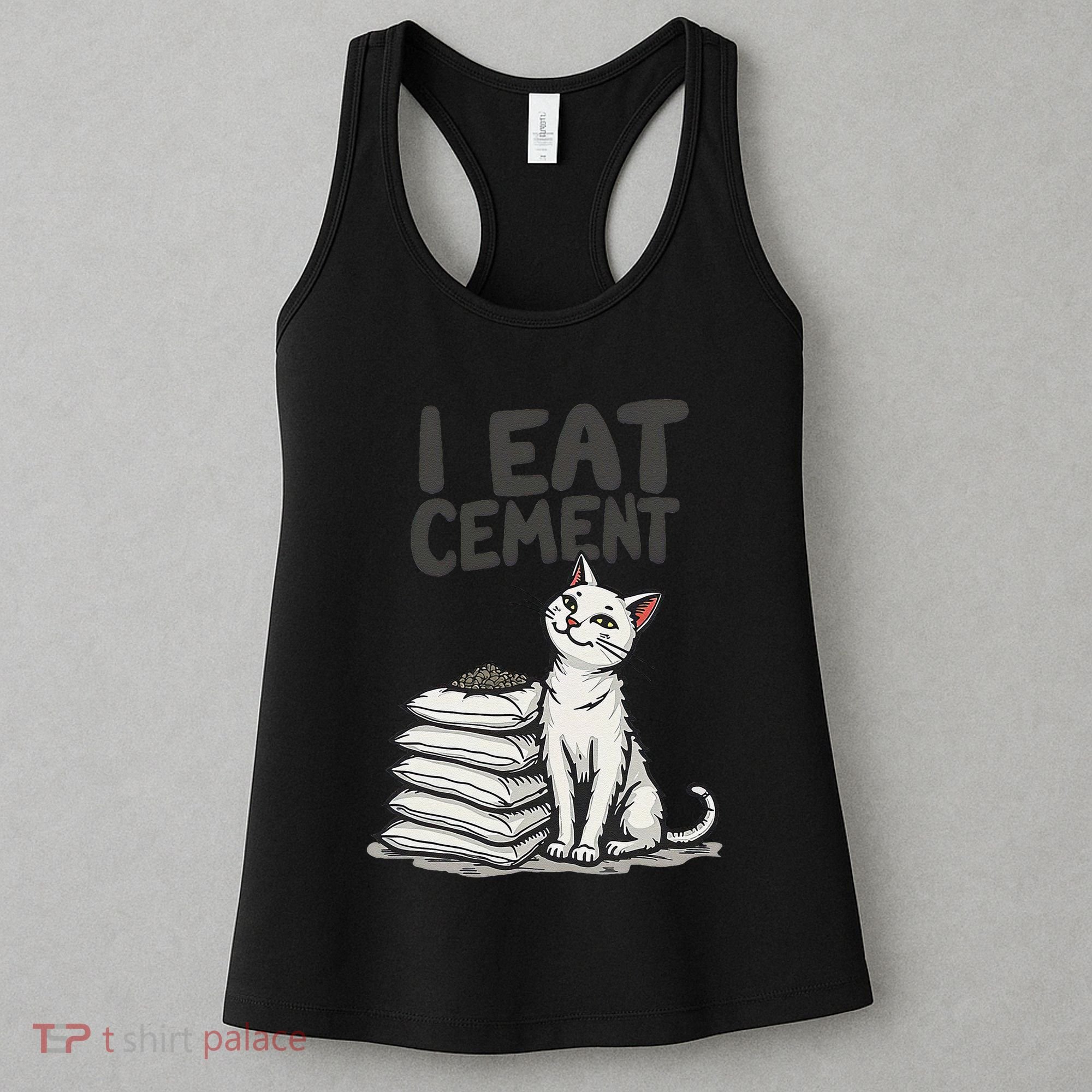 Funny I Eat Cement Meme Cat Women's Tank Top