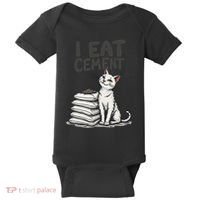 Funny I Eat Cement Meme Cat Baby Bodysuit thumb 0
