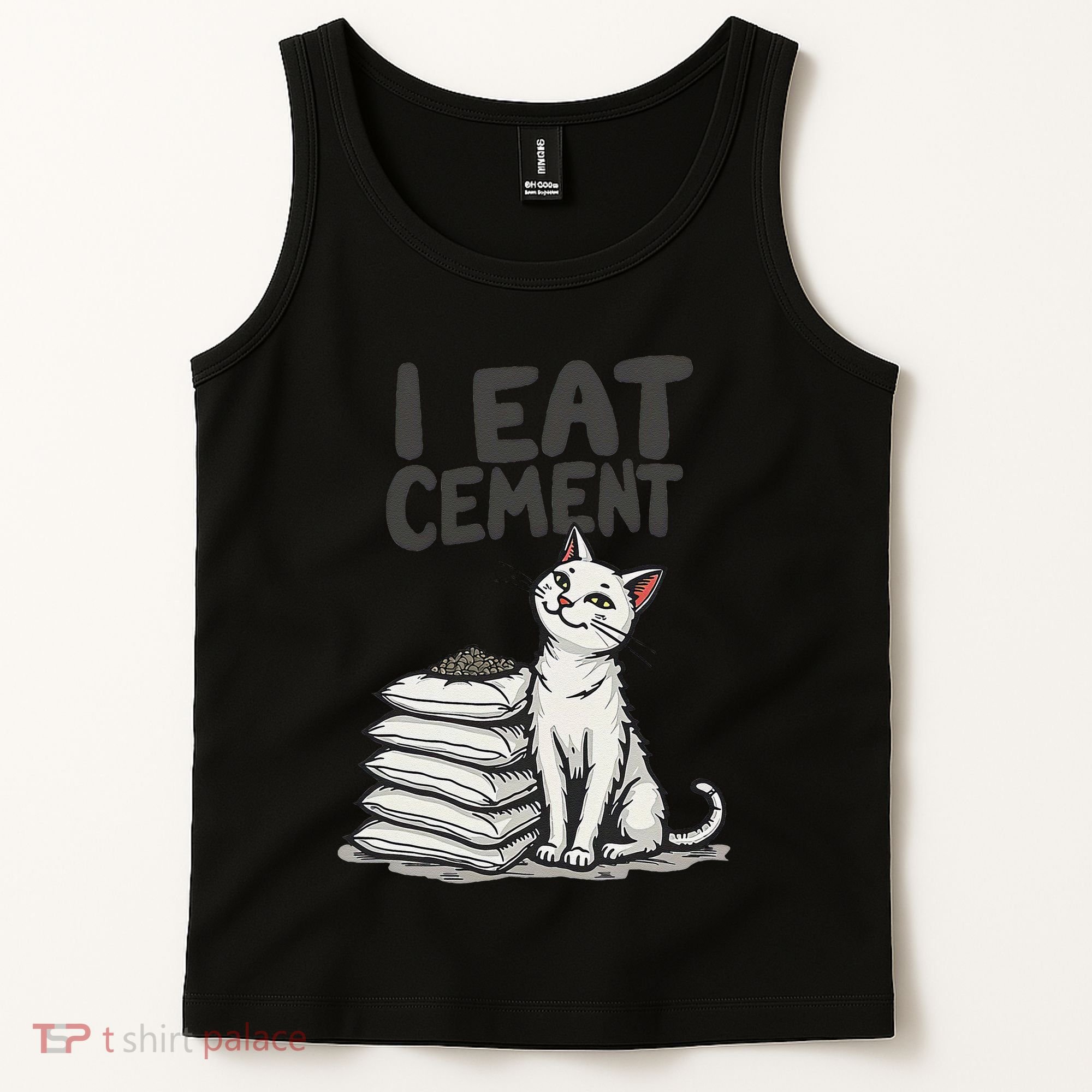 Funny I Eat Cement Meme Cat Tank Top