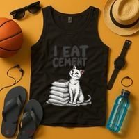 Funny I Eat Cement Meme Cat Tank Top thumb 4