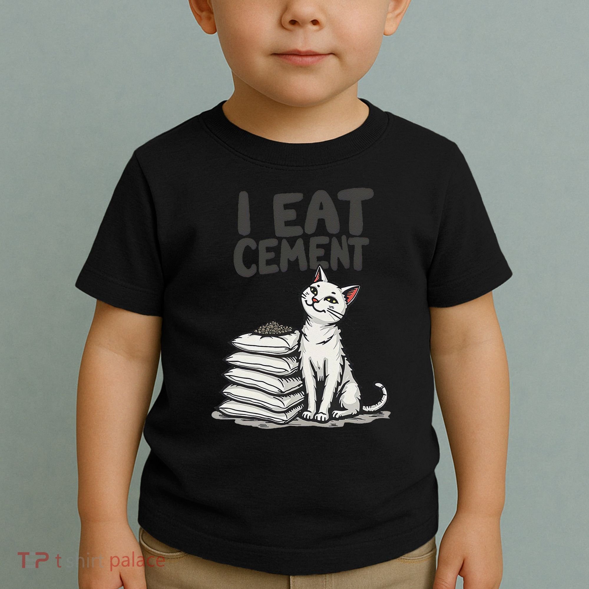 Funny I Eat Cement Meme Cat Toddler T-Shirt