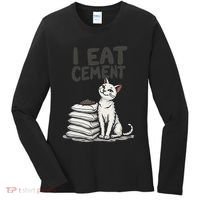 Funny I Eat Cement Meme Cat Women's Long Sleeve Shirt thumb 0