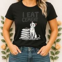 Funny I Eat Cement Meme Cat Women's T-Shirt thumb 2