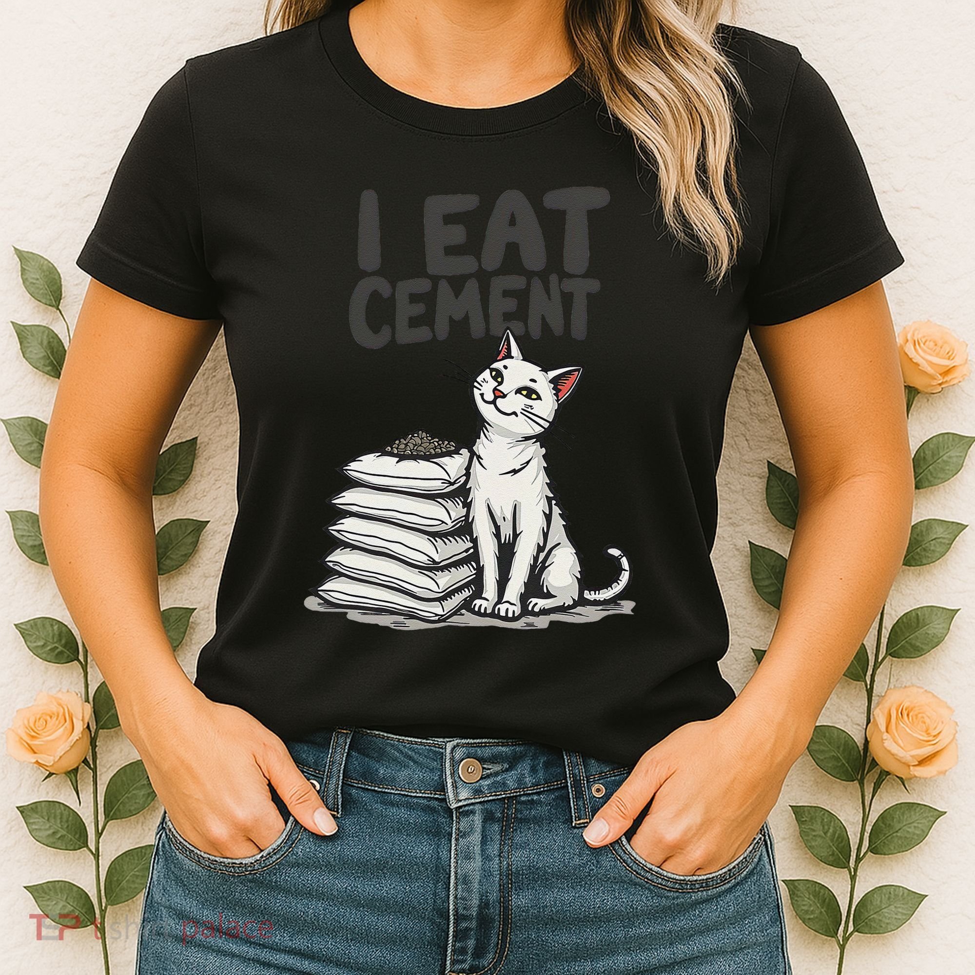 Funny I Eat Cement Meme Cat Women's T-Shirt