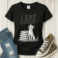 Funny I Eat Cement Meme Cat Women's T-Shirt thumb 3