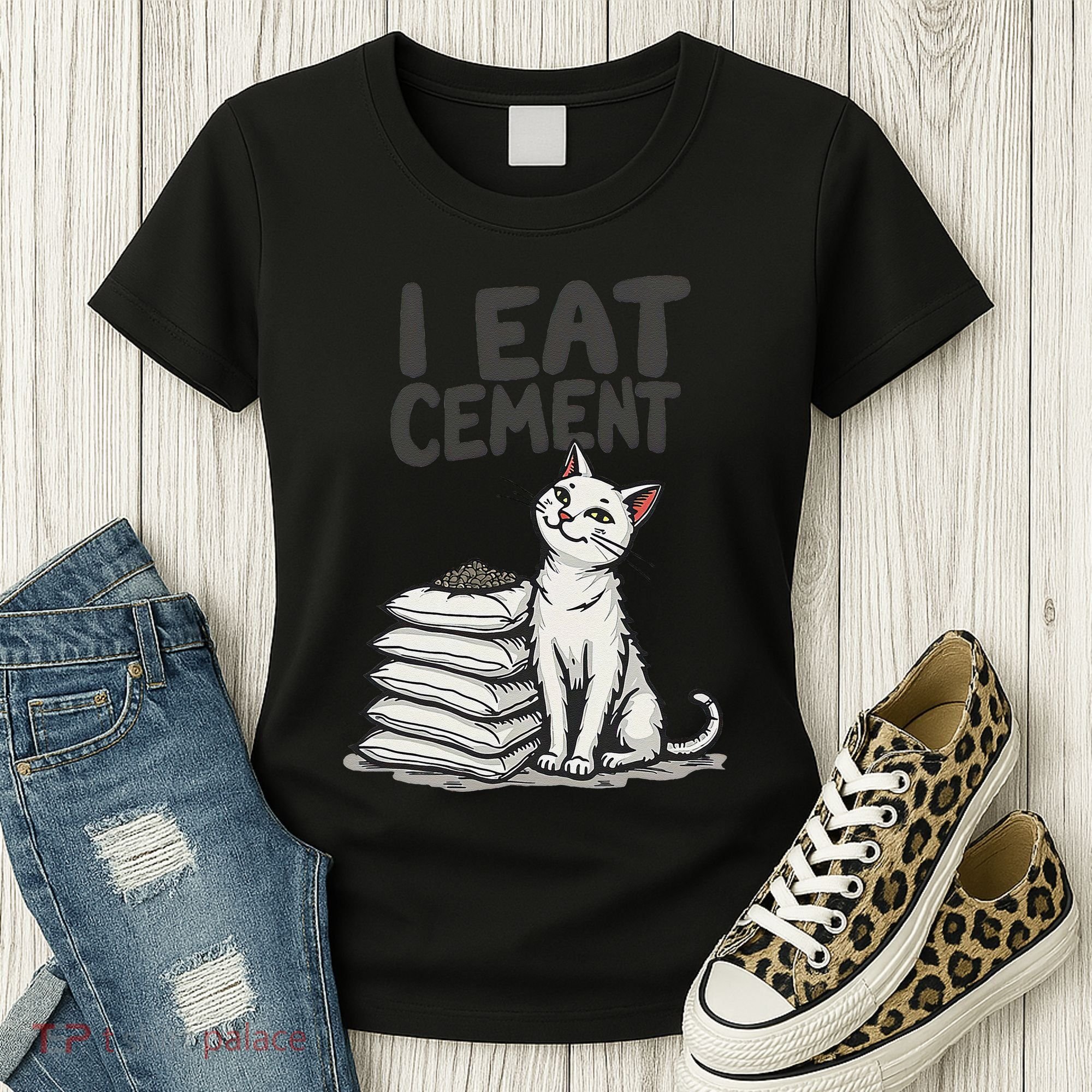 Funny I Eat Cement Meme Cat Women's T-Shirt