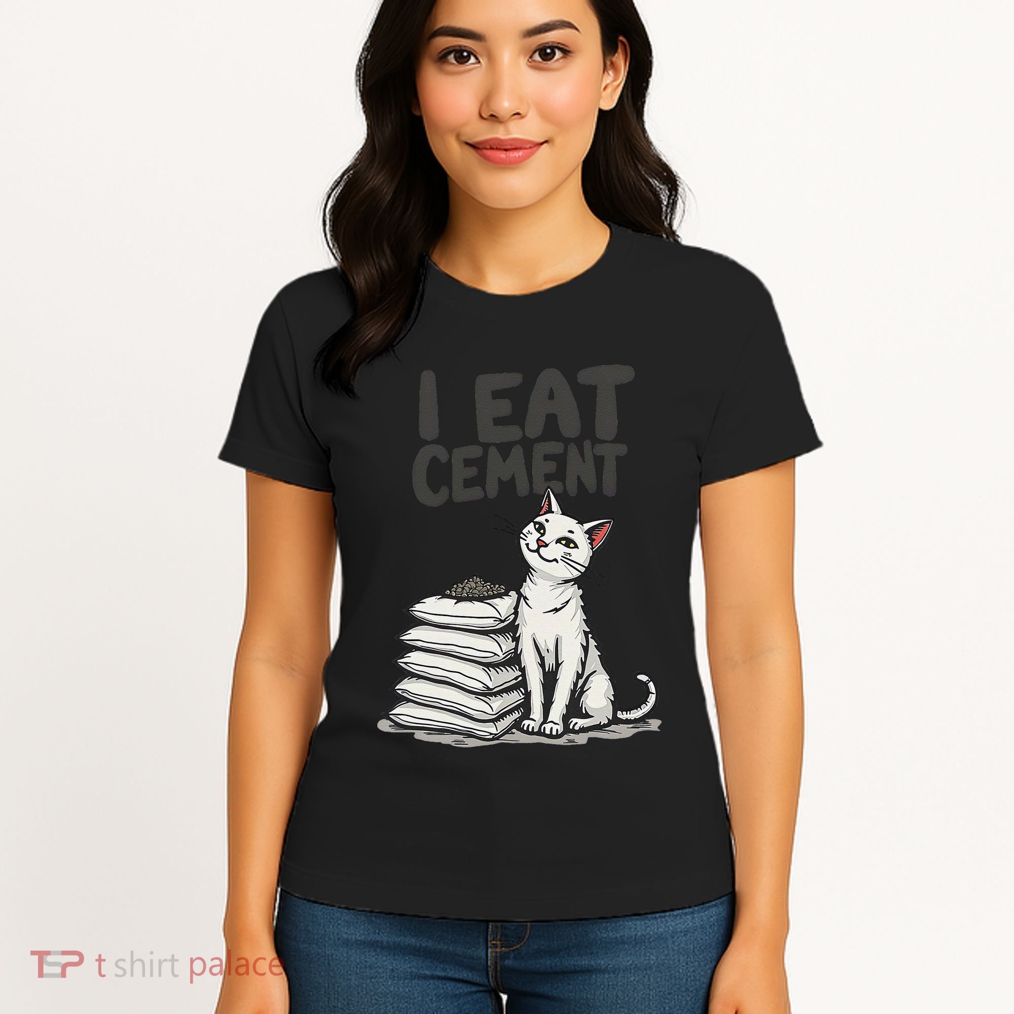 Funny I Eat Cement Meme Cat Women's T-Shirt