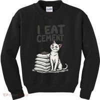Funny I Eat Cement Meme Cat Kids Sweatshirt thumb 0