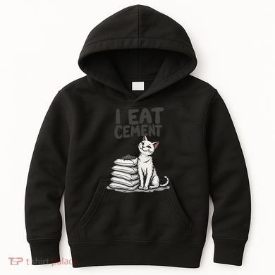 Funny I Eat Cement Meme Cat Kids Hoodie