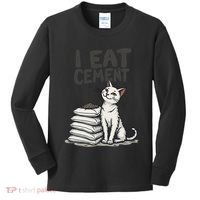 Funny I Eat Cement Meme Cat Kids Long Sleeve Shirt thumb 0
