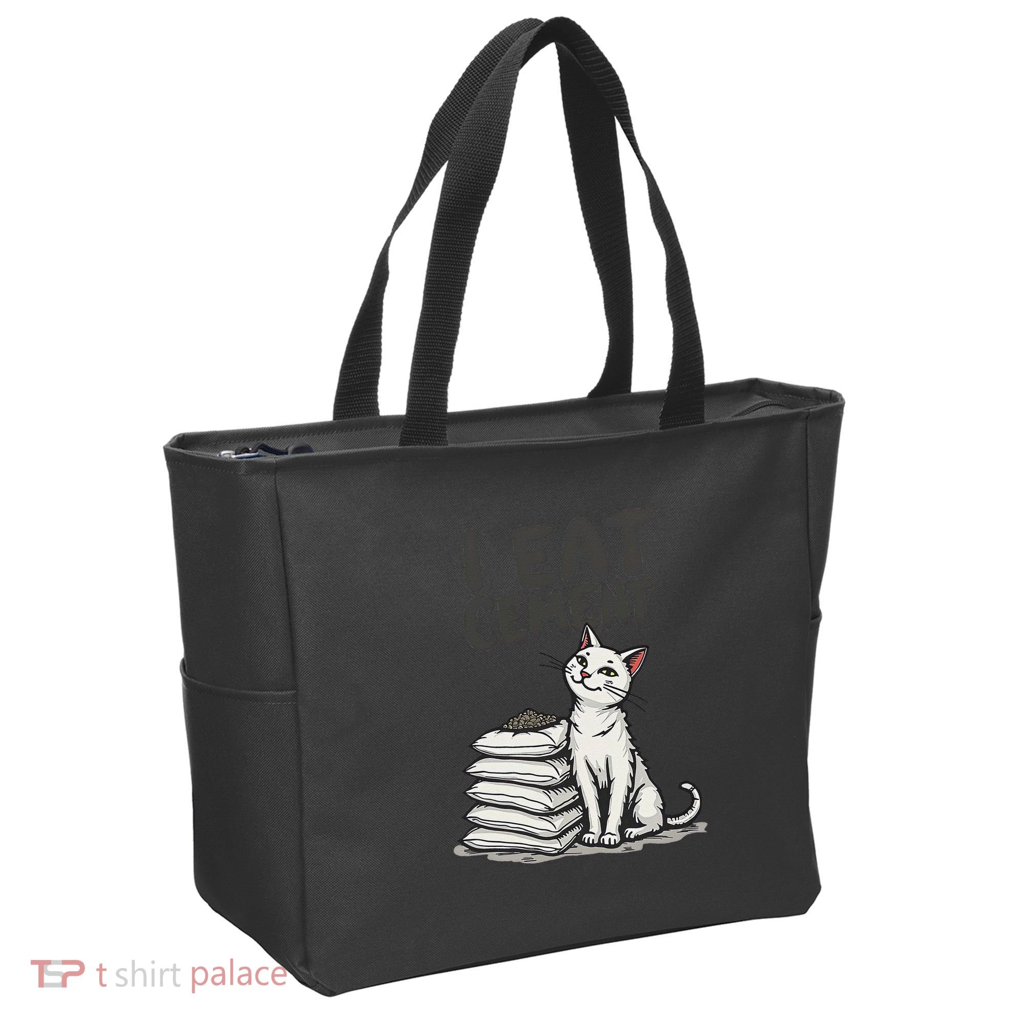 Funny I Eat Cement Meme Cat Tote Bag