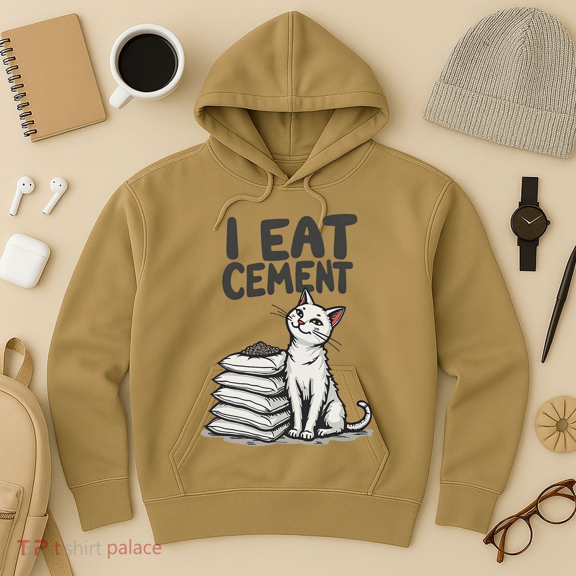 Funny I Eat Cement Meme Cat Hoodie