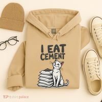 Funny I Eat Cement Meme Cat Hoodie thumb 4