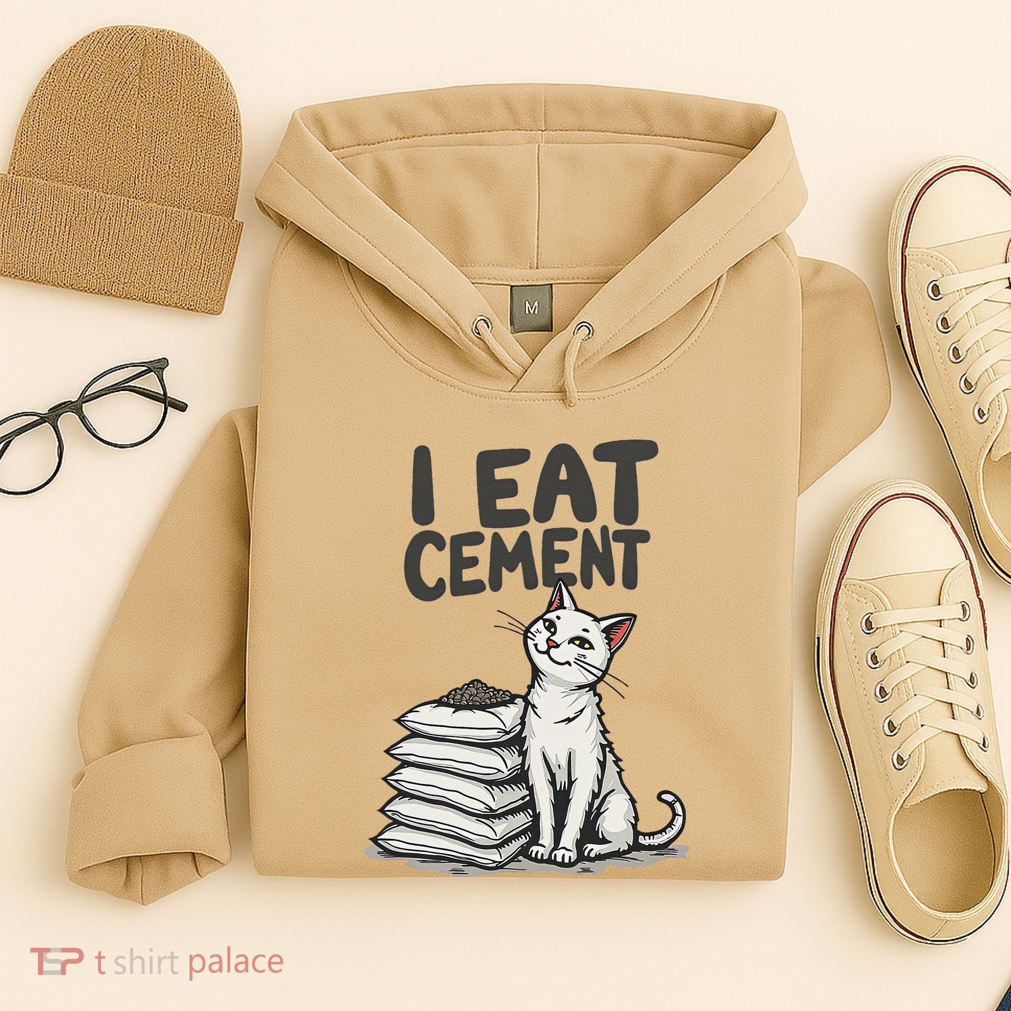 Funny I Eat Cement Meme Cat Hoodie