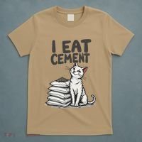 Funny I Eat Cement Meme Cat T-Shirt thumb 5