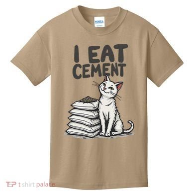 Funny I Eat Cement Meme Cat Kids T-Shirt
