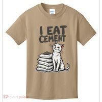 Funny I Eat Cement Meme Cat Kids T-Shirt thumb 0