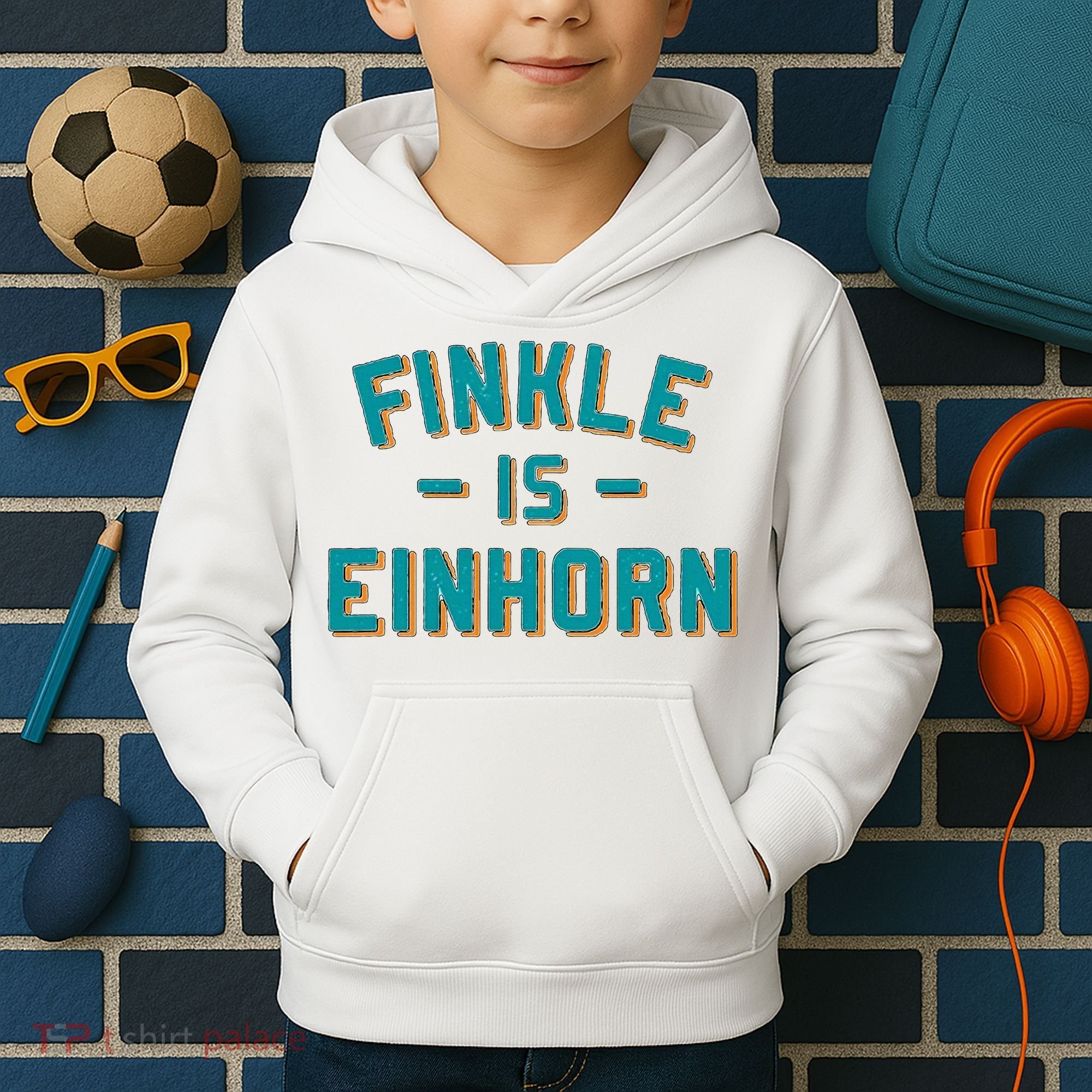 Finkle Is Einhorn Football Fans Kids Hoodie