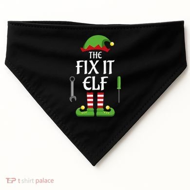 Fix It Elf Family Matching Group Christmas USA-Made Doggie Bandana