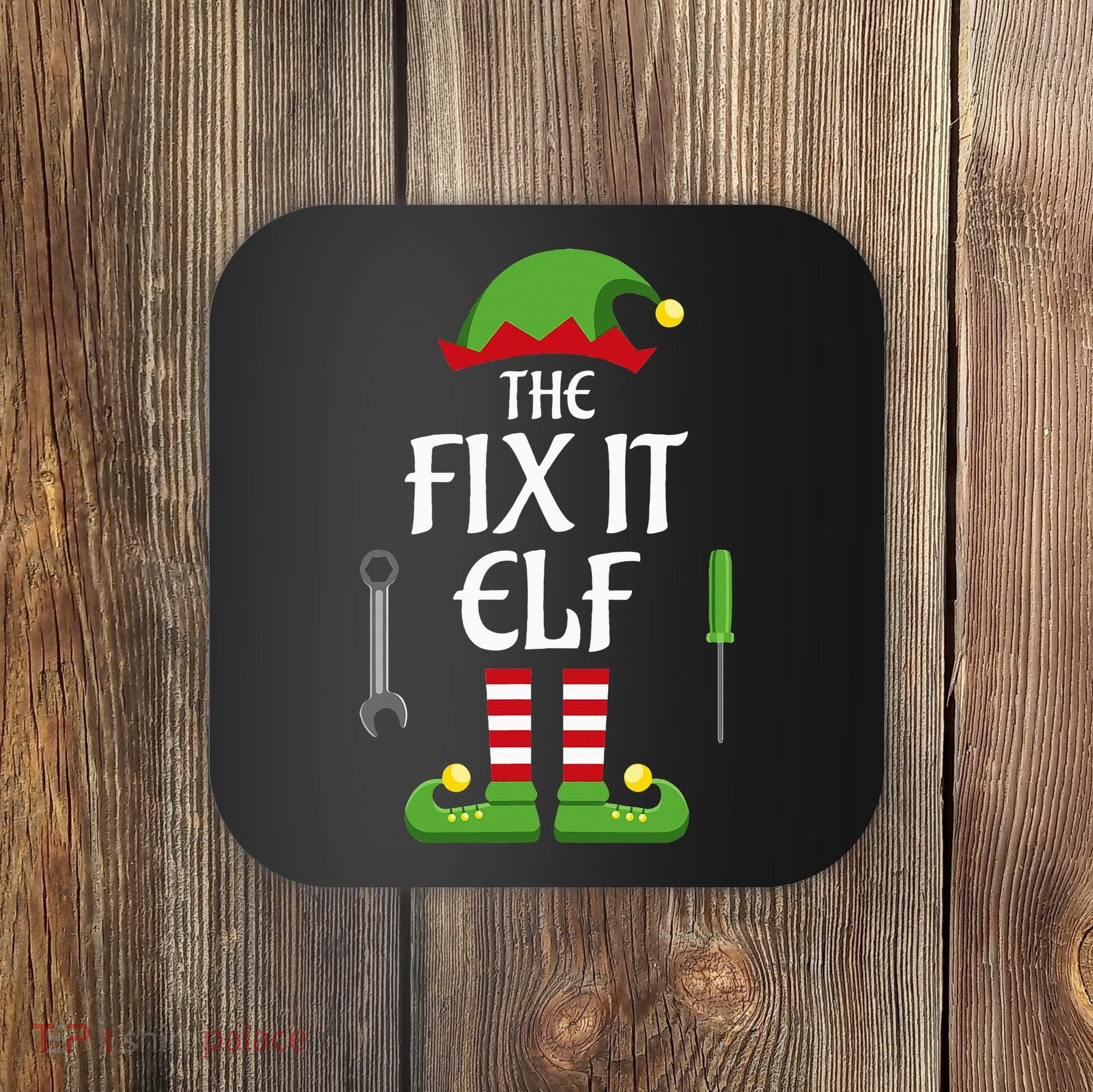 Fix It Elf Family Matching Group Christmas Coaster