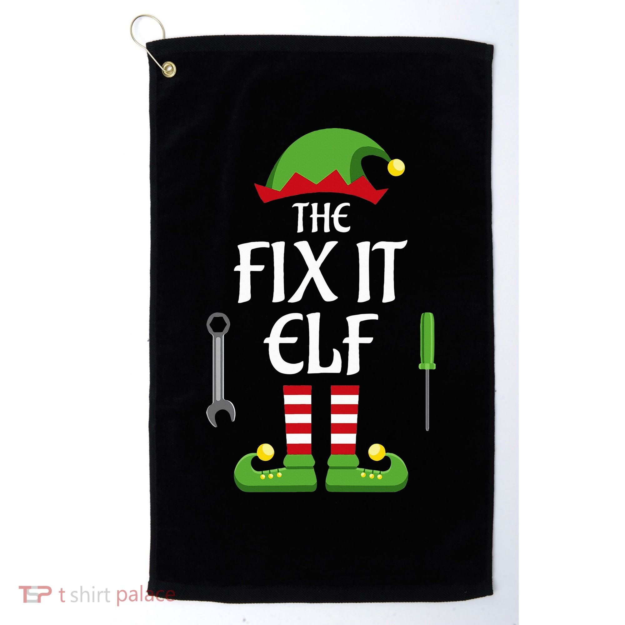 Fix It Elf Family Matching Group Christmas Golf Towel