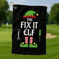 Fix It Elf Family Matching Group Christmas Golf Towel thumb 1