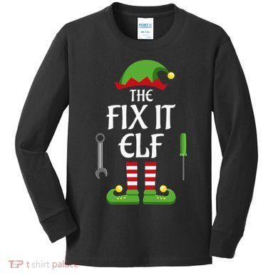 Fix It Elf Family Matching Group Christmas Kids Long Sleeve Shirt