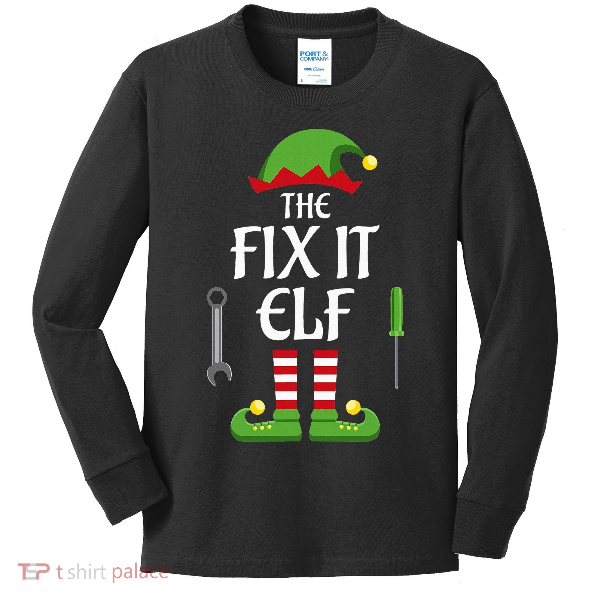 Fix It Elf Family Matching Group Christmas Kids Long Sleeve Shirt