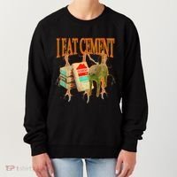 Funny I Eat Cement Cursed Cat Oddly Specific Dank Meme Women's Sweatshirt thumb 0