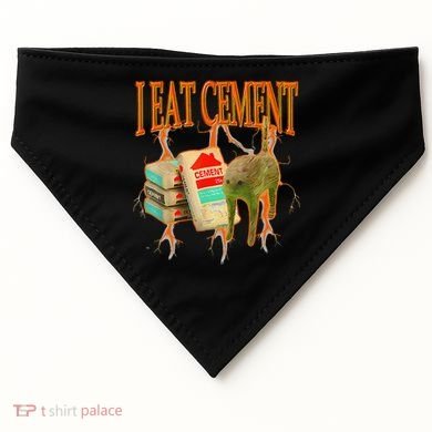 Funny I Eat Cement Cursed Cat Oddly Specific Dank Meme USA-Made Doggie Bandana