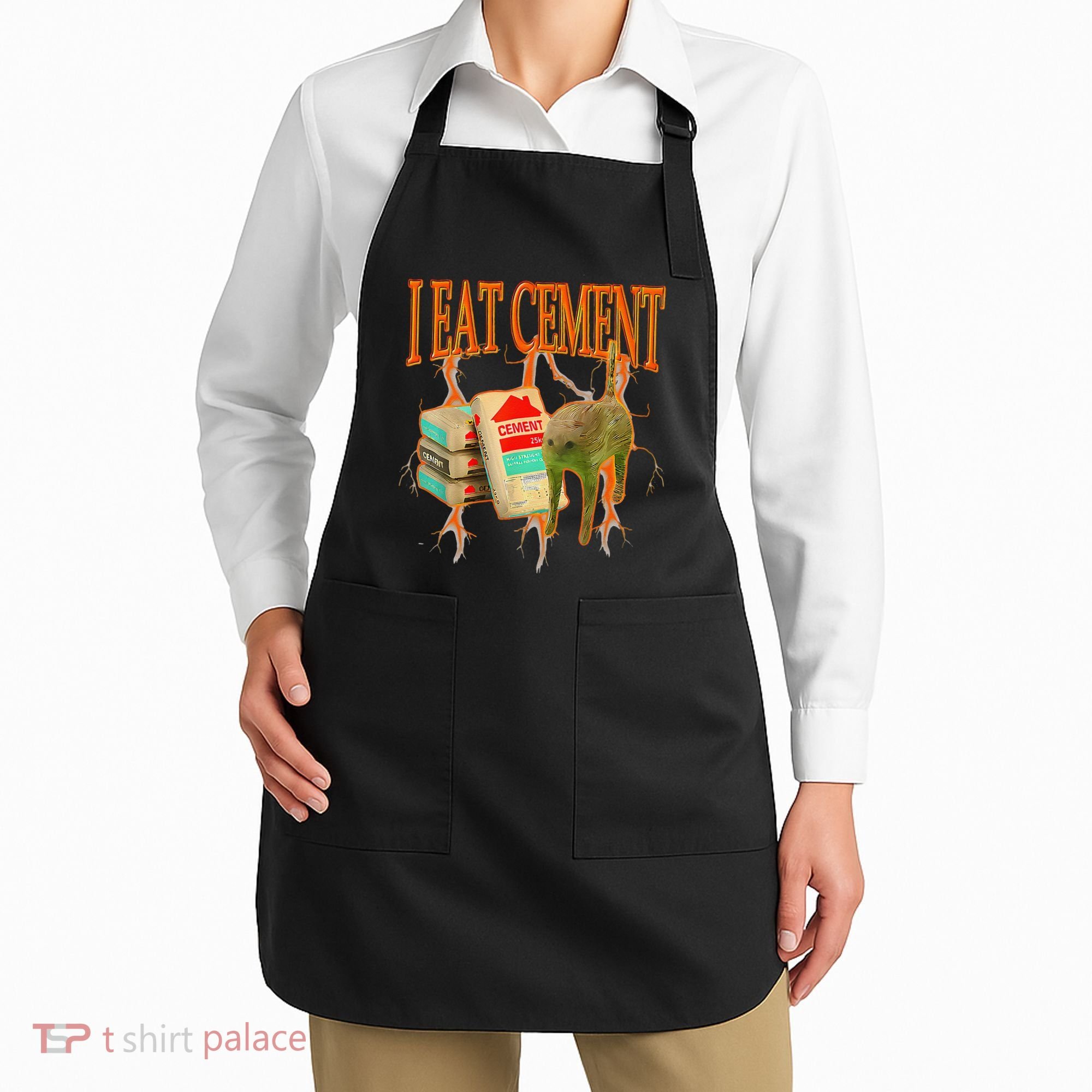 Funny I Eat Cement Cursed Cat Oddly Specific Dank Meme Apron