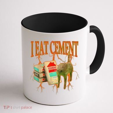 Funny I Eat Cement Cursed Cat Oddly Specific Dank Meme Coffee Mug back