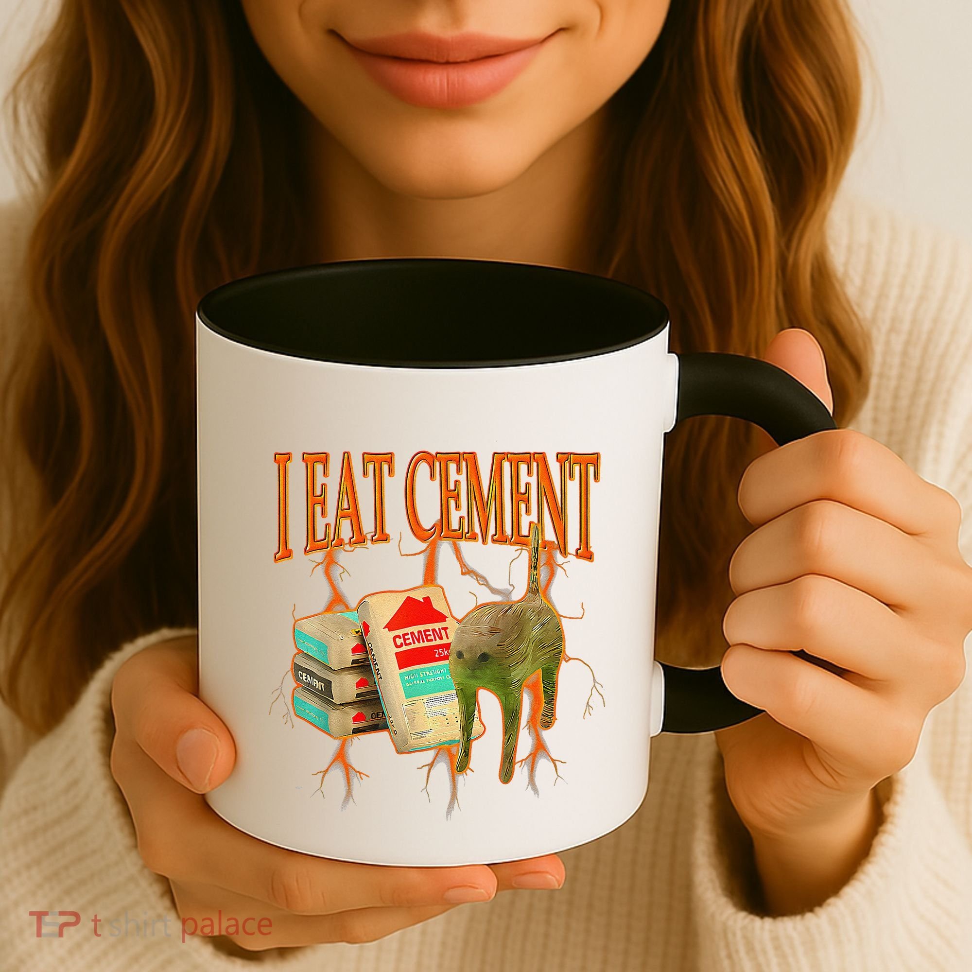 Funny I Eat Cement Cursed Cat Oddly Specific Dank Meme Coffee Mug