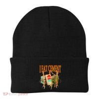 Funny I Eat Cement Cursed Cat Oddly Specific Dank Meme Beanie thumb 0