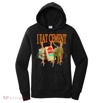 Funny I Eat Cement Cursed Cat Oddly Specific Dank Meme Women's Hoodie