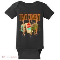 Funny I Eat Cement Cursed Cat Oddly Specific Dank Meme Baby Bodysuit thumb 0
