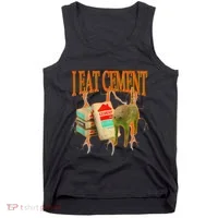 Funny I Eat Cement Cursed Cat Oddly Specific Dank Meme Tank Top thumb 0