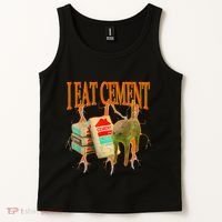 Funny I Eat Cement Cursed Cat Oddly Specific Dank Meme Tank Top thumb 2