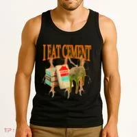 Funny I Eat Cement Cursed Cat Oddly Specific Dank Meme Tank Top thumb 3