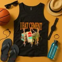 Funny I Eat Cement Cursed Cat Oddly Specific Dank Meme Tank Top thumb 4