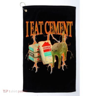 Funny I Eat Cement Cursed Cat Oddly Specific Dank Meme Golf Towel