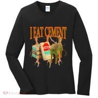 Funny I Eat Cement Cursed Cat Oddly Specific Dank Meme Women's Long Sleeve Shirt thumb 0